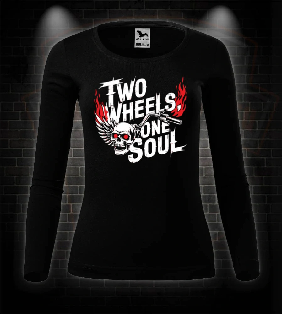 Dámske moto tričko Two Wheels - One Soul s dlhým rukávom