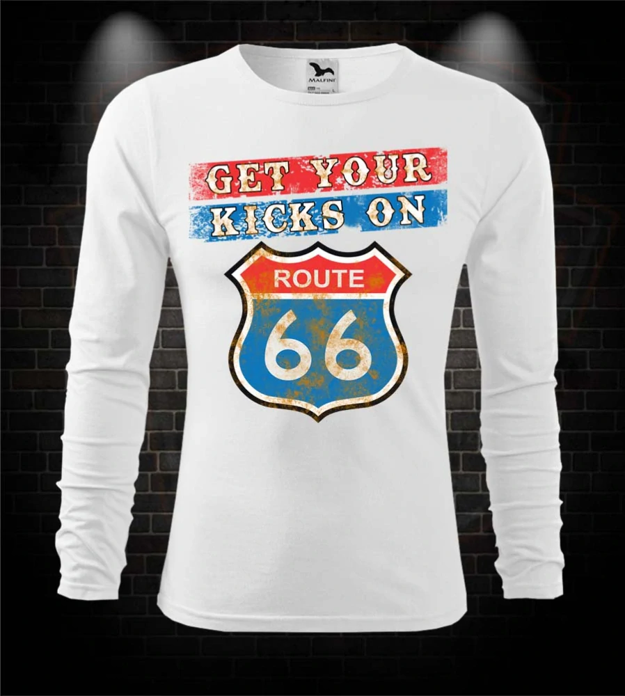 Mototričko s dlhým rukávom Get your kicks on Route 66