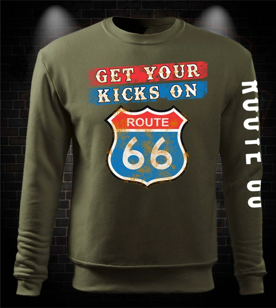 Mikina pre motorkára Get your kicks on Route 66
