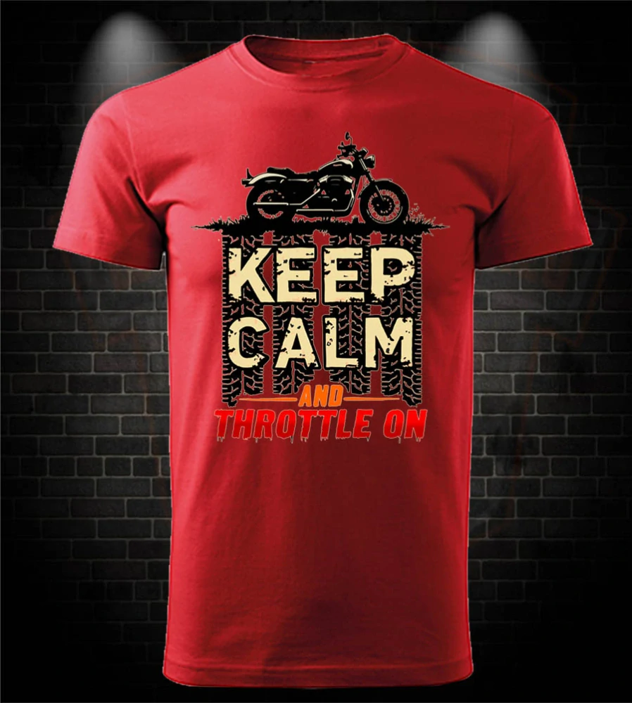 Motorkárske tričko Keep Calm and throttle on
