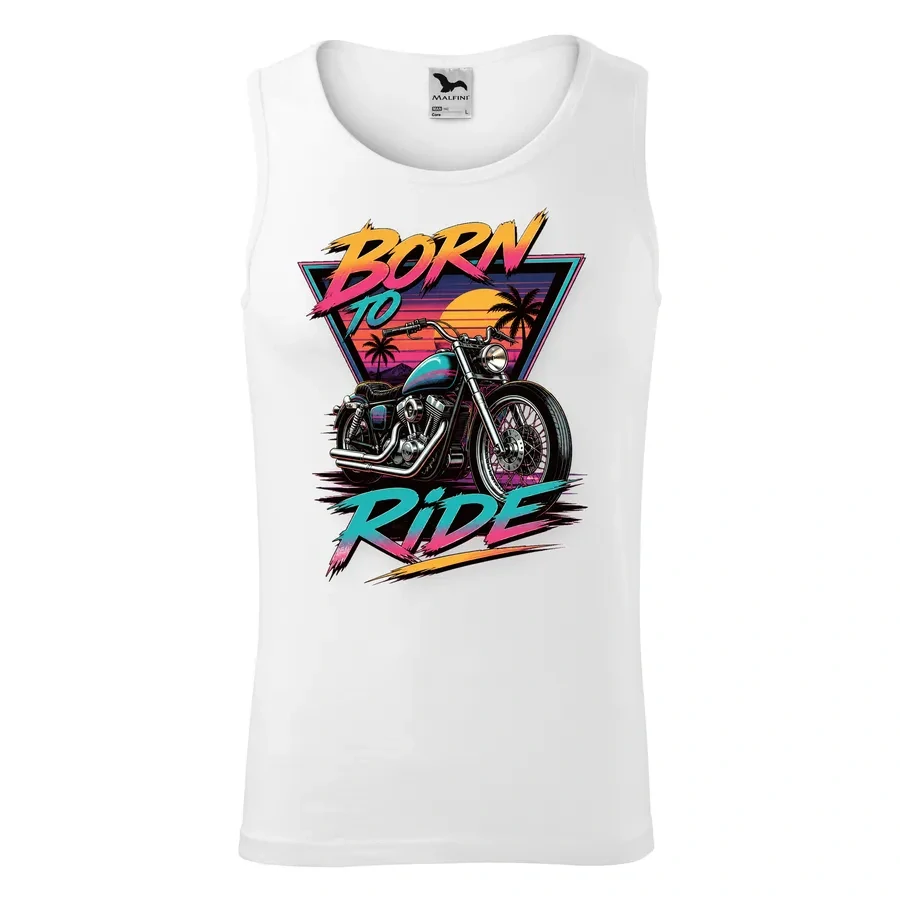 Pánske motorkárske tielko Born to Ride – Retro štýl 80. rokov