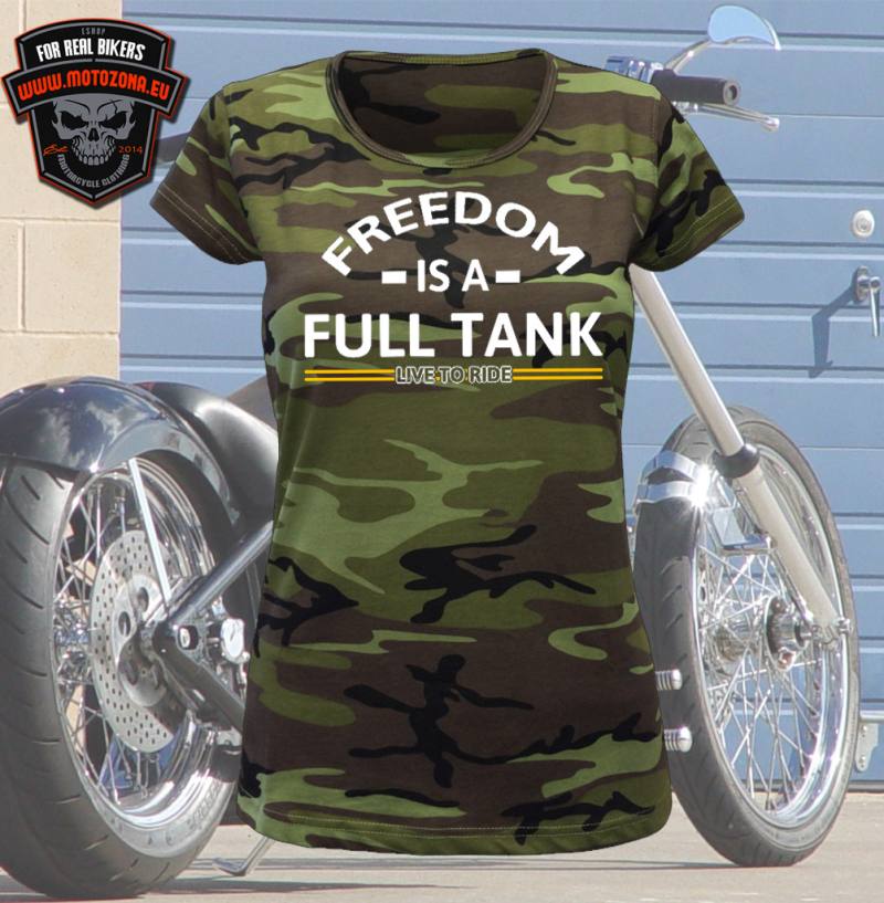 Maskáčové mototričko Freedom is a full tank