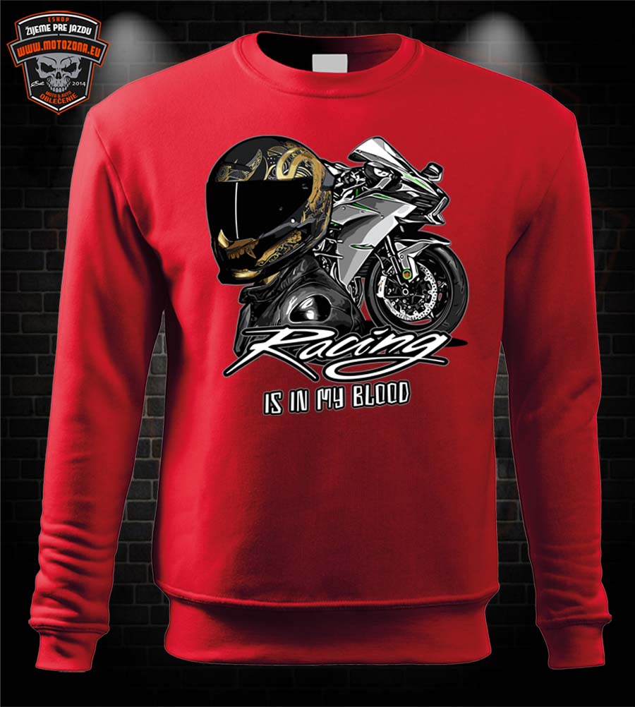 Moto mikina Racing is in my Blood