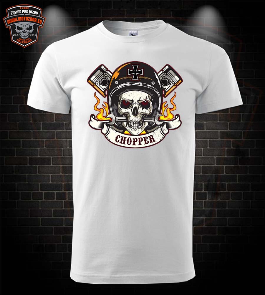 Motorkárske tričko Chopper Skull