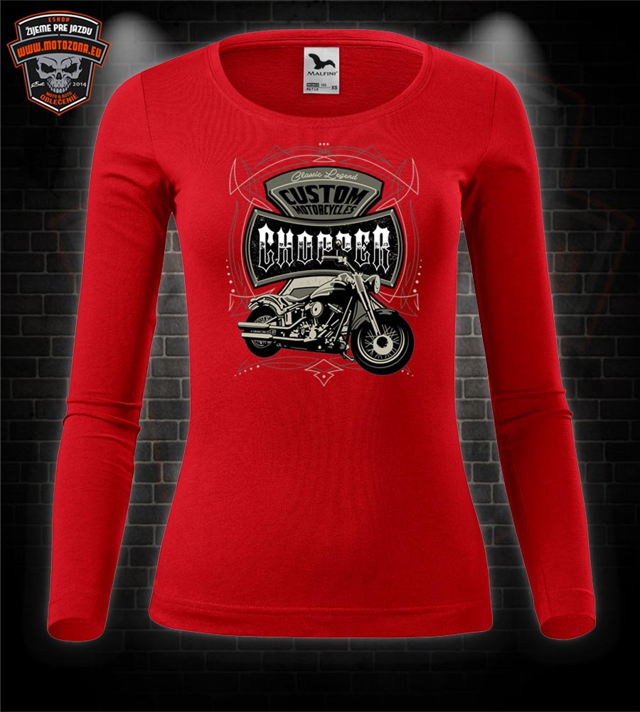 Dámske moto tričko s dlhým rukávom Custom Chopper