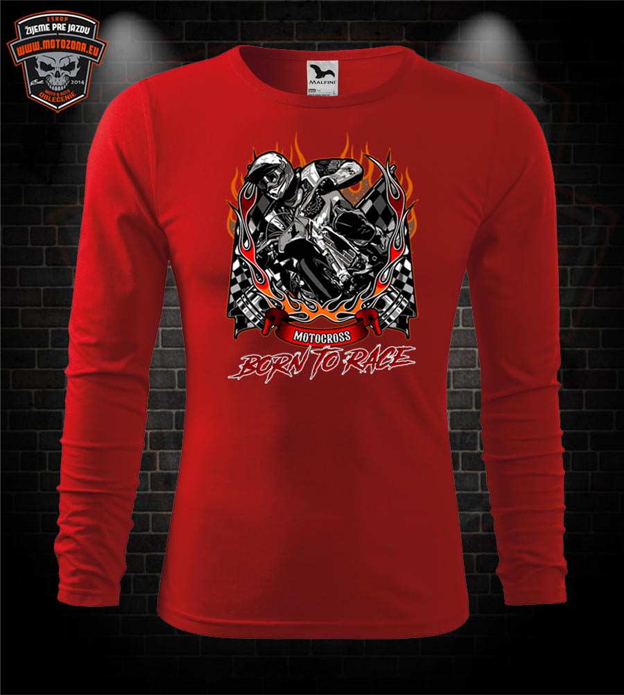 Mototričko s dlhým rukávom Motocross - Born to Race