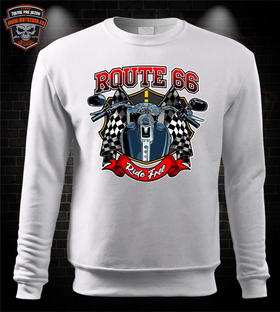 Mikina pre motorkára Route 66 - Ride Free
