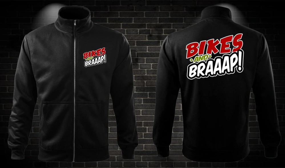 Zipsová moto mikina Bikes and Braaap