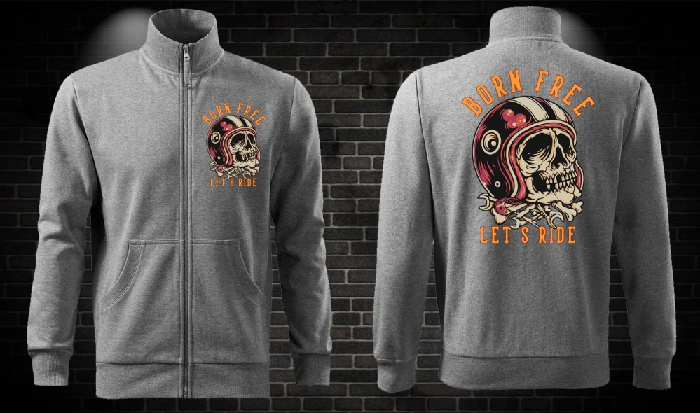 Zipsová moto mikina Born Free - Let´s Ride
