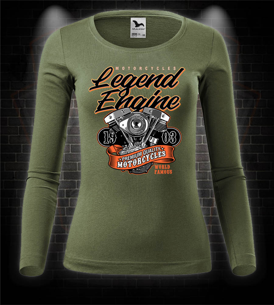 Dámske moto tričko s dlhým rukávom Legend Engine - Shovelhead