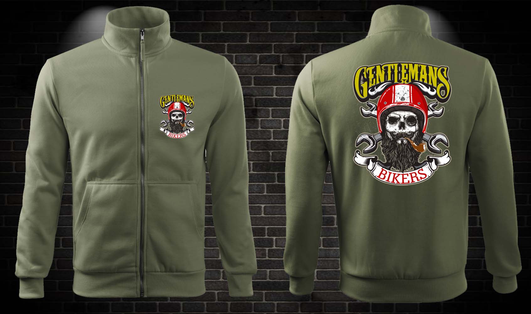 Moto mikina Gentlemans Bikers na zips