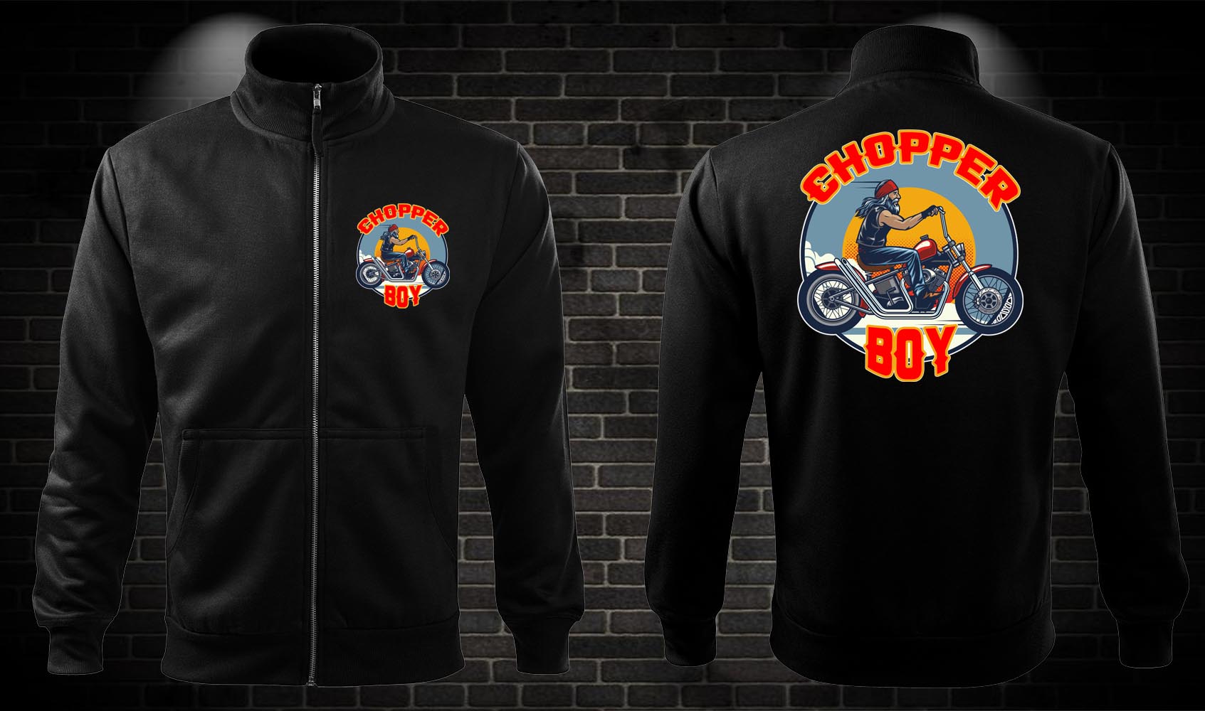 Zipsová moto mikina Chopper Boy
