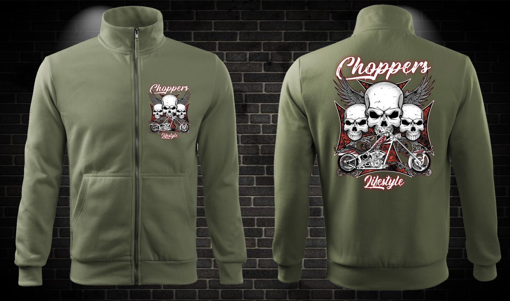 Zipsová moto mikina Choppers Lifestyle