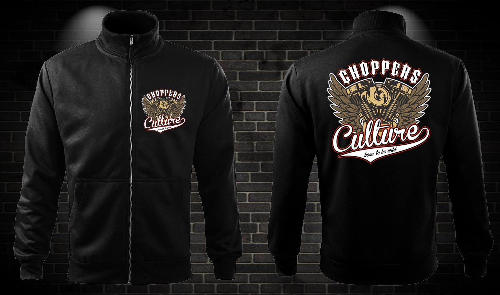 Zipsová moto mikina Choppers Culture