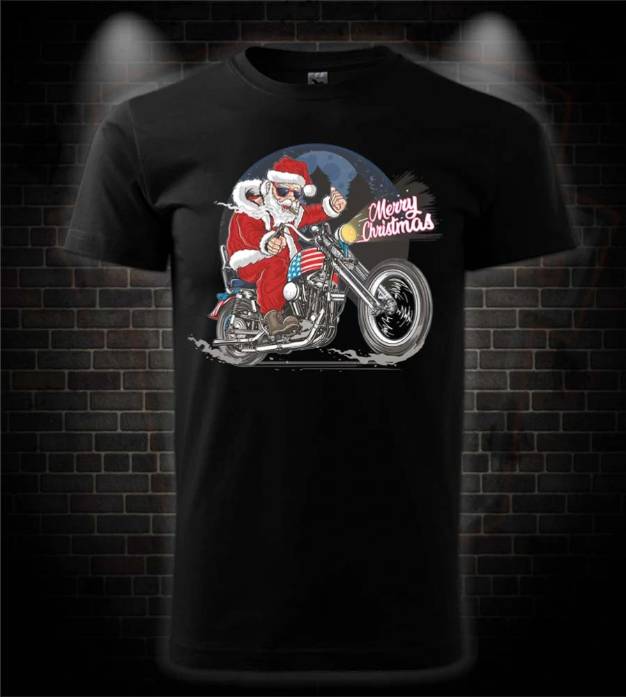 Motorkárske Vianočné tričko Merry Christmas