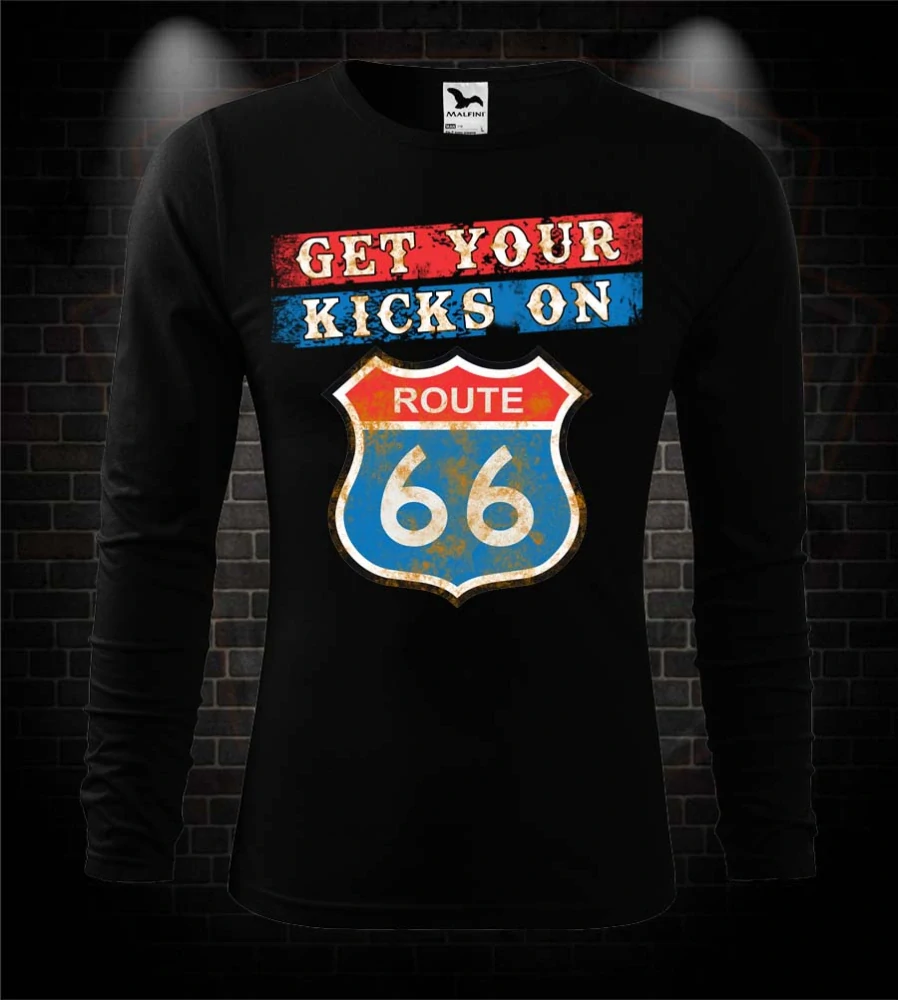 Mototričko s dlhým rukávom Get your kicks on Route 66