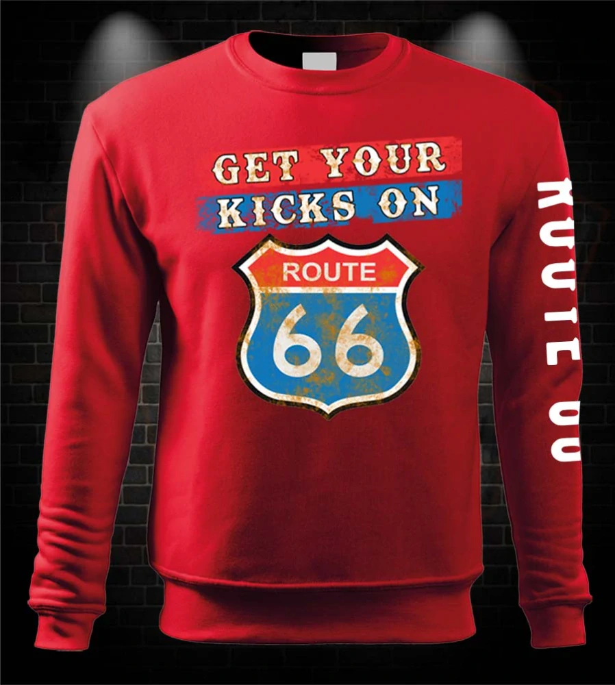 Mikina pre motorkára Get your kicks on Route 66