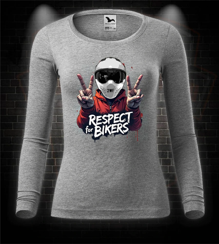 Dámske moto tričko s dlhým rukávom Respect for Bikers