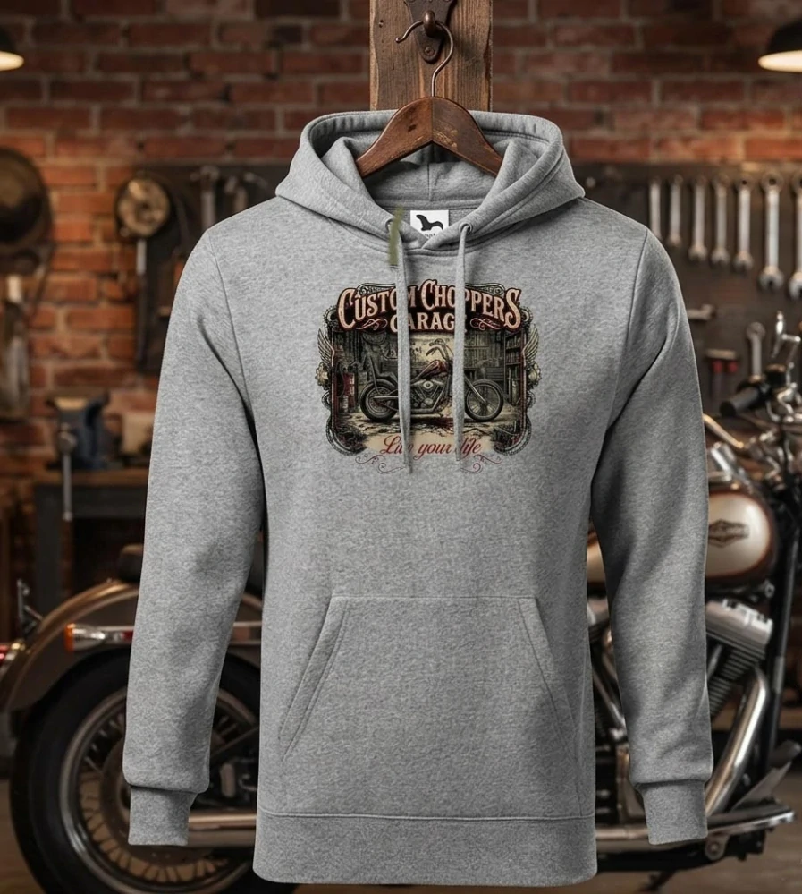 Pánska motorkárska mikina Custom Choppers Garage