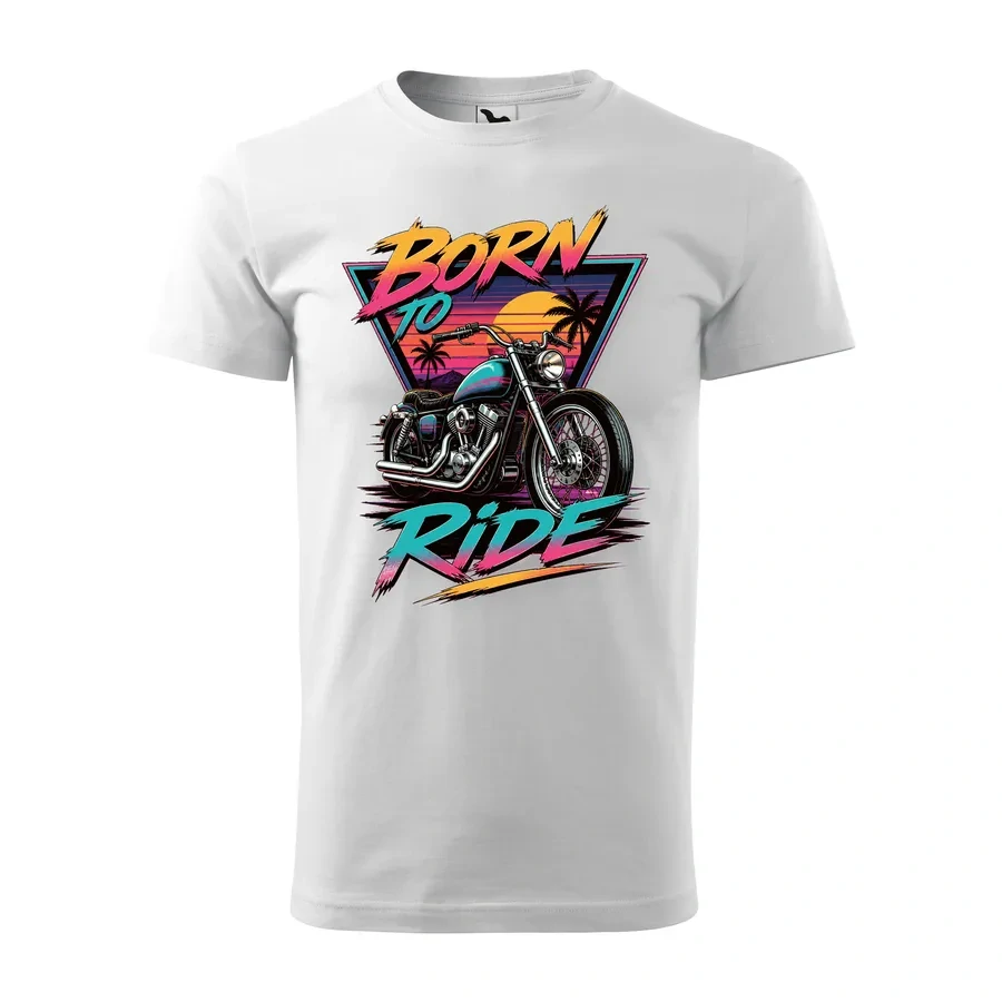 Motorkárske tričko Born to Ride - Retro | Atmosféra osemdesiatych rokov