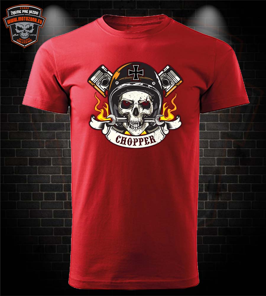 Motorkárske tričko Chopper Skull