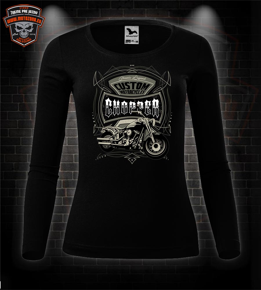 Dámske moto tričko s dlhým rukávom Custom Chopper