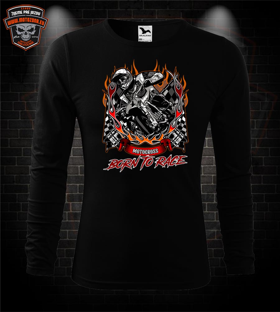 Mototričko s dlhým rukávom Motocross - Born to Race