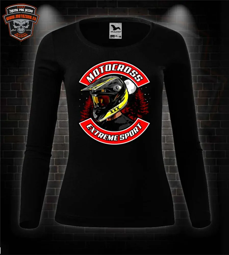Dámske moto tričko Motocross - Extreme Sport s dlhým rukávom