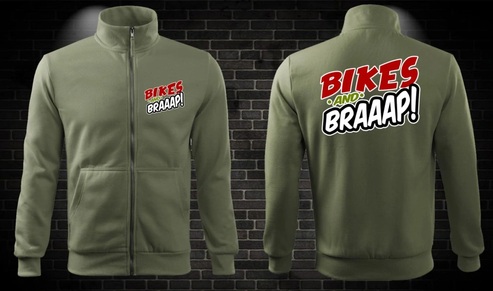 Zipsová moto mikina Bikes and Braaap