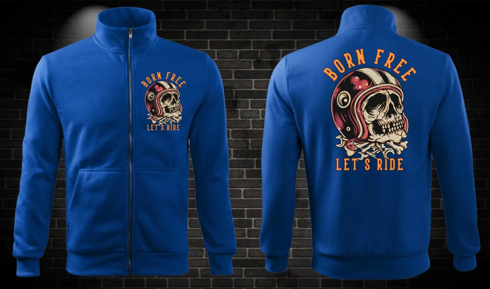 Zipsová moto mikina Born Free - Let´s Ride