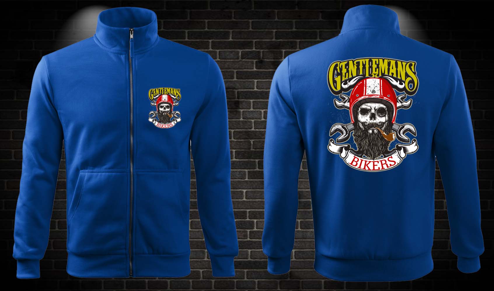 Moto mikina Gentlemans Bikers na zips