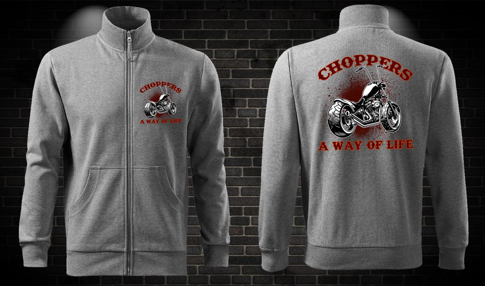 Zipsová moto mikina Choppers - A way of Life
