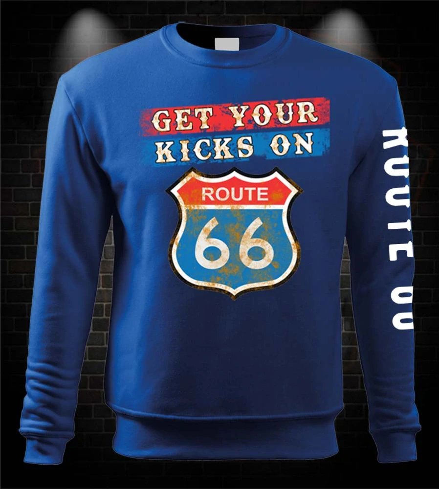Mikina pre motorkára Get your kicks on Route 66