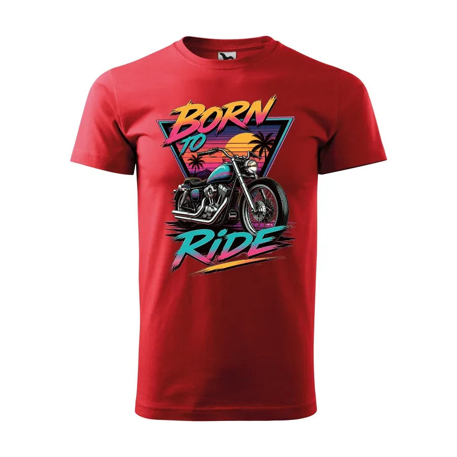 Motorkárske tričko Born to Ride - Retro | Atmosféra osemdesiatych rokov
