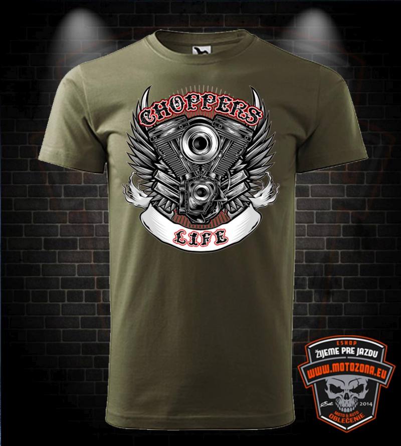 Motorkárske tričko Choppers Life