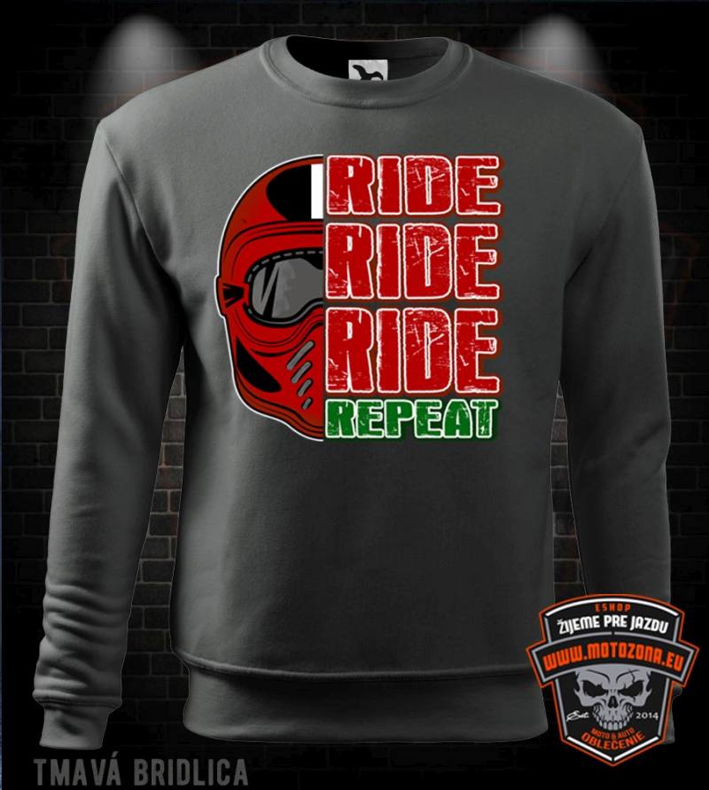 Moto mikina Ride Ride Repeat
