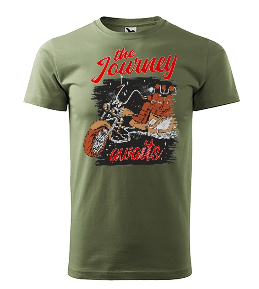 Trojkolkárske tričko The Journey Awaits | Dobrodružstvo na troch kolesách