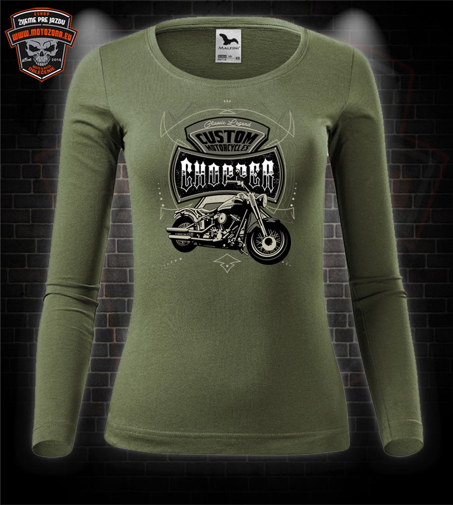 Dámske moto tričko s dlhým rukávom Custom Chopper