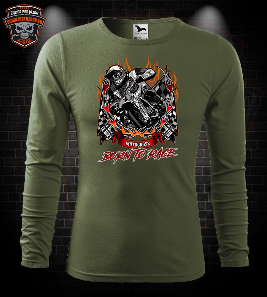Mototričko s dlhým rukávom Motocross - Born to Race