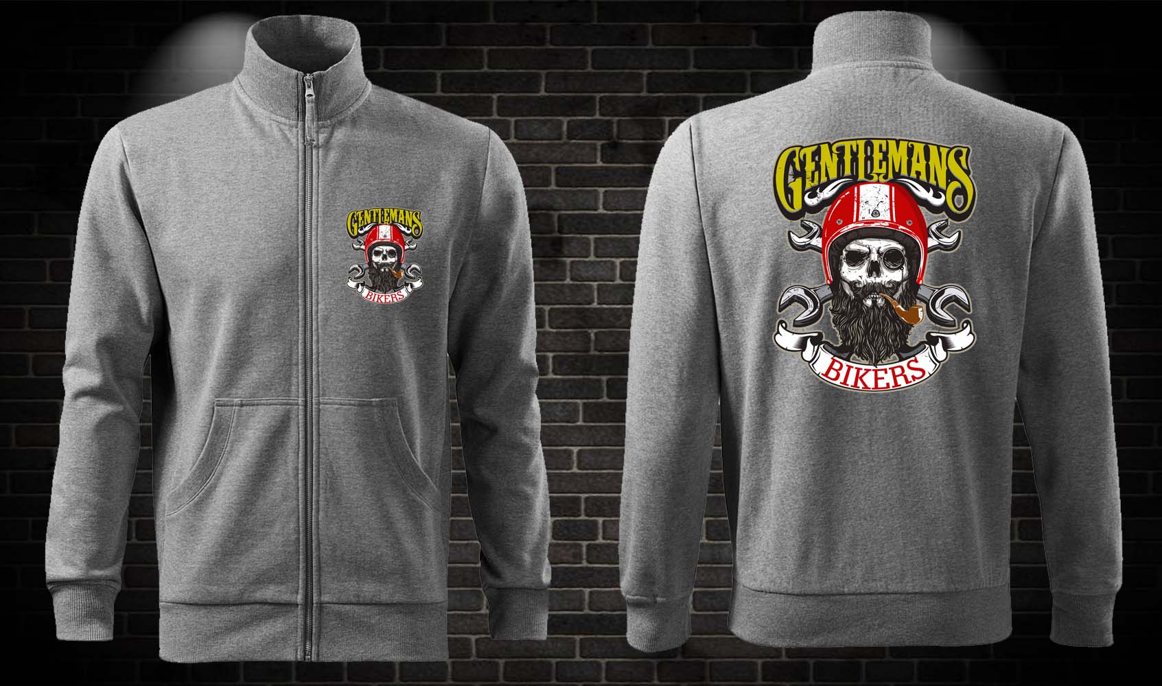 Moto mikina Gentlemans Bikers na zips