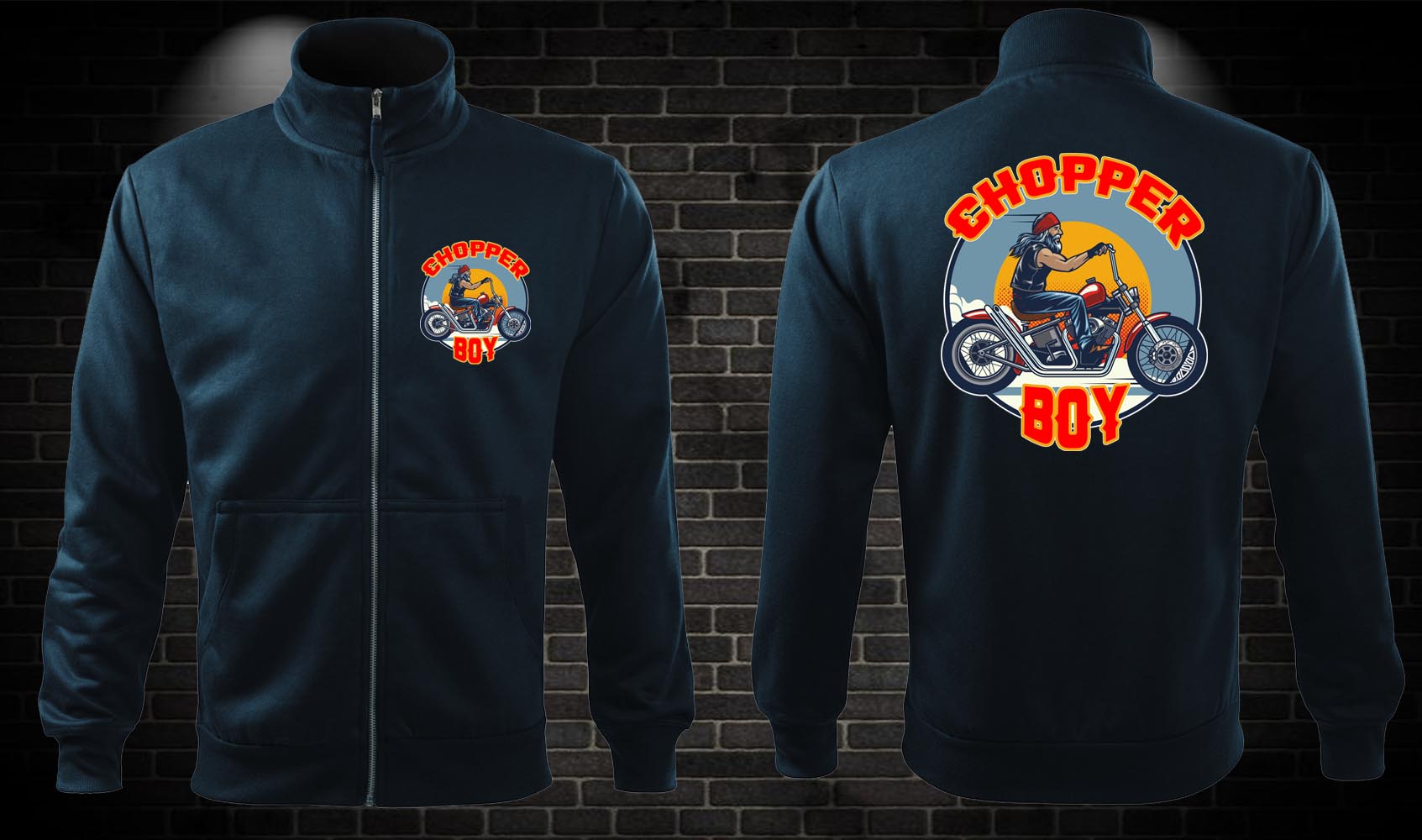 Zipsová moto mikina Chopper Boy