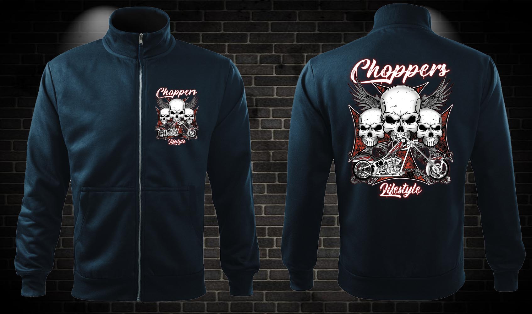 Zipsová moto mikina Choppers Lifestyle