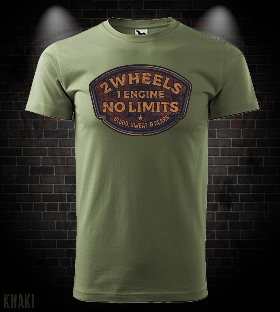 Pánske motorkárske tričko 2 Wheels 1 Engine No Limits