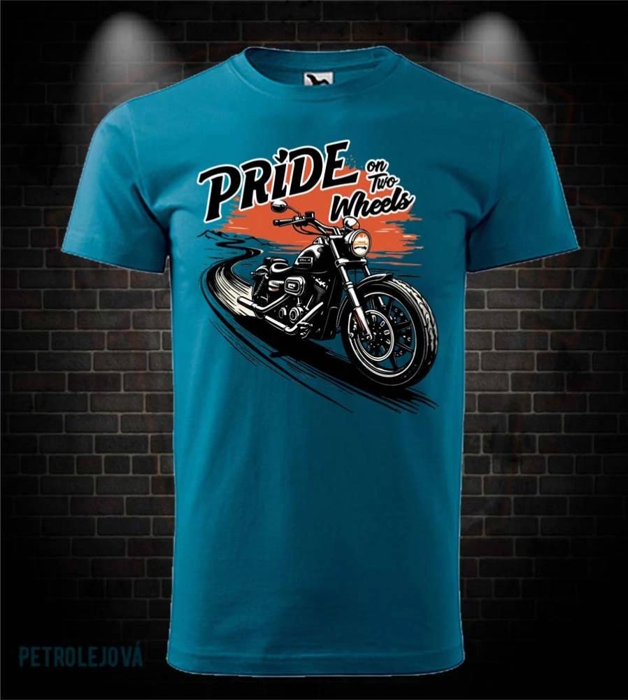 Motorkárske tričko Pride on two wheels