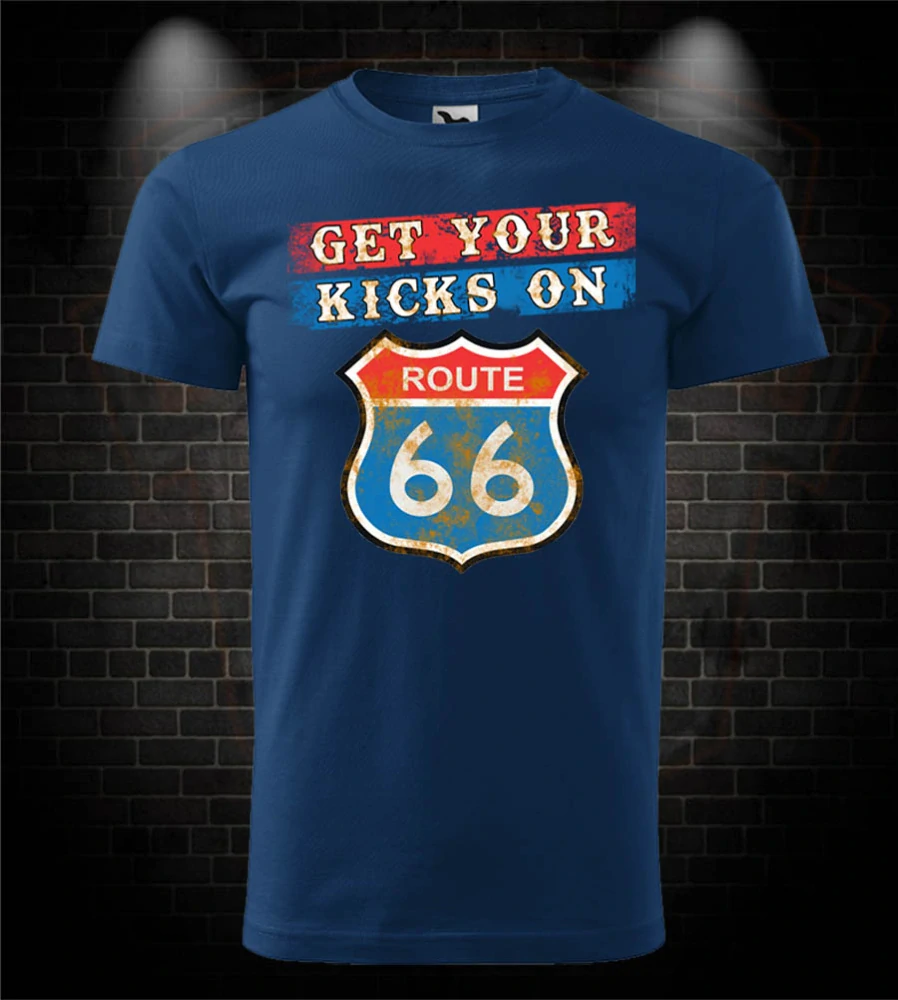 Motorkárske tričko Get Your Kicks on Route 66