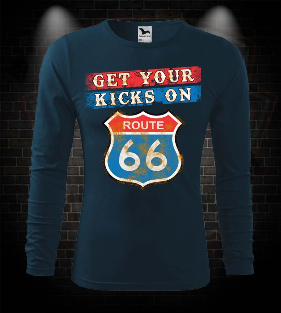 Mototričko s dlhým rukávom Get your kicks on Route 66