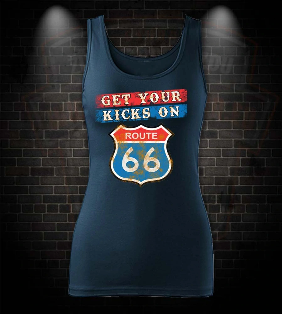 Dámske motorkárske tielko Get your kicks on Route 66