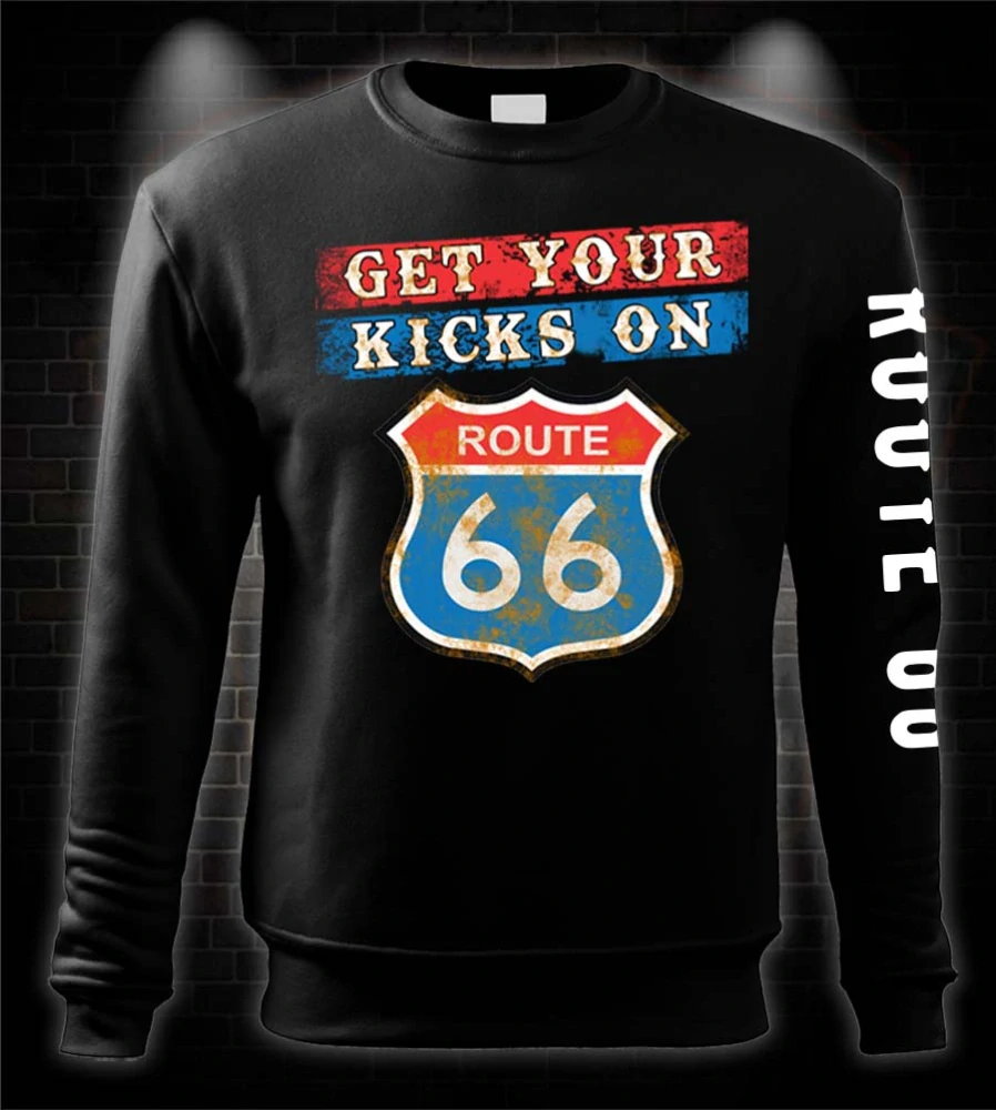 Mikina pre motorkára Get your kicks on Route 66