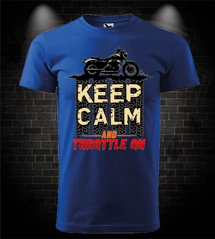 Motorkárske tričko Keep Calm and throttle on