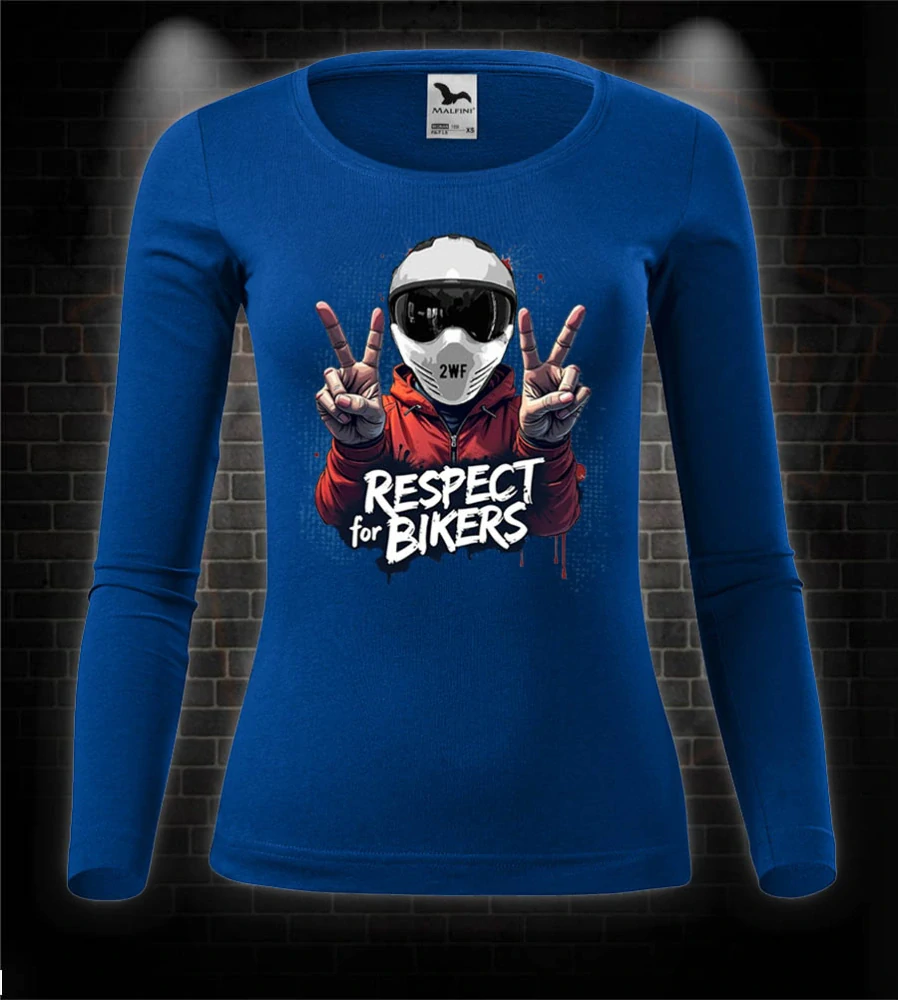 Dámske moto tričko s dlhým rukávom Respect for Bikers